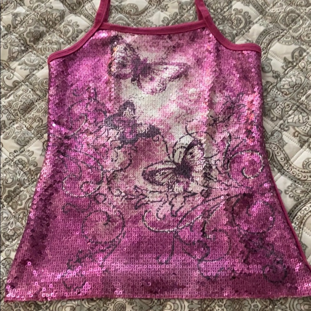 Girls Sequined tank top. Large 12/14